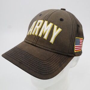 H3 Headwear Army Snapback Hat Brown Yellow US‎ Flag Mule Mascot Cap RN 107208